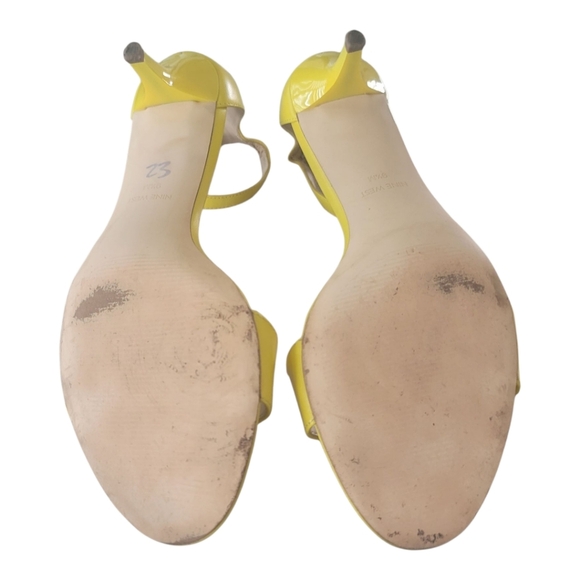 Nine West Leisa Yellow Open-Toe Sandal W/ Kitten Heel, 9.5, Pre-Owned - Picture 9 of 16